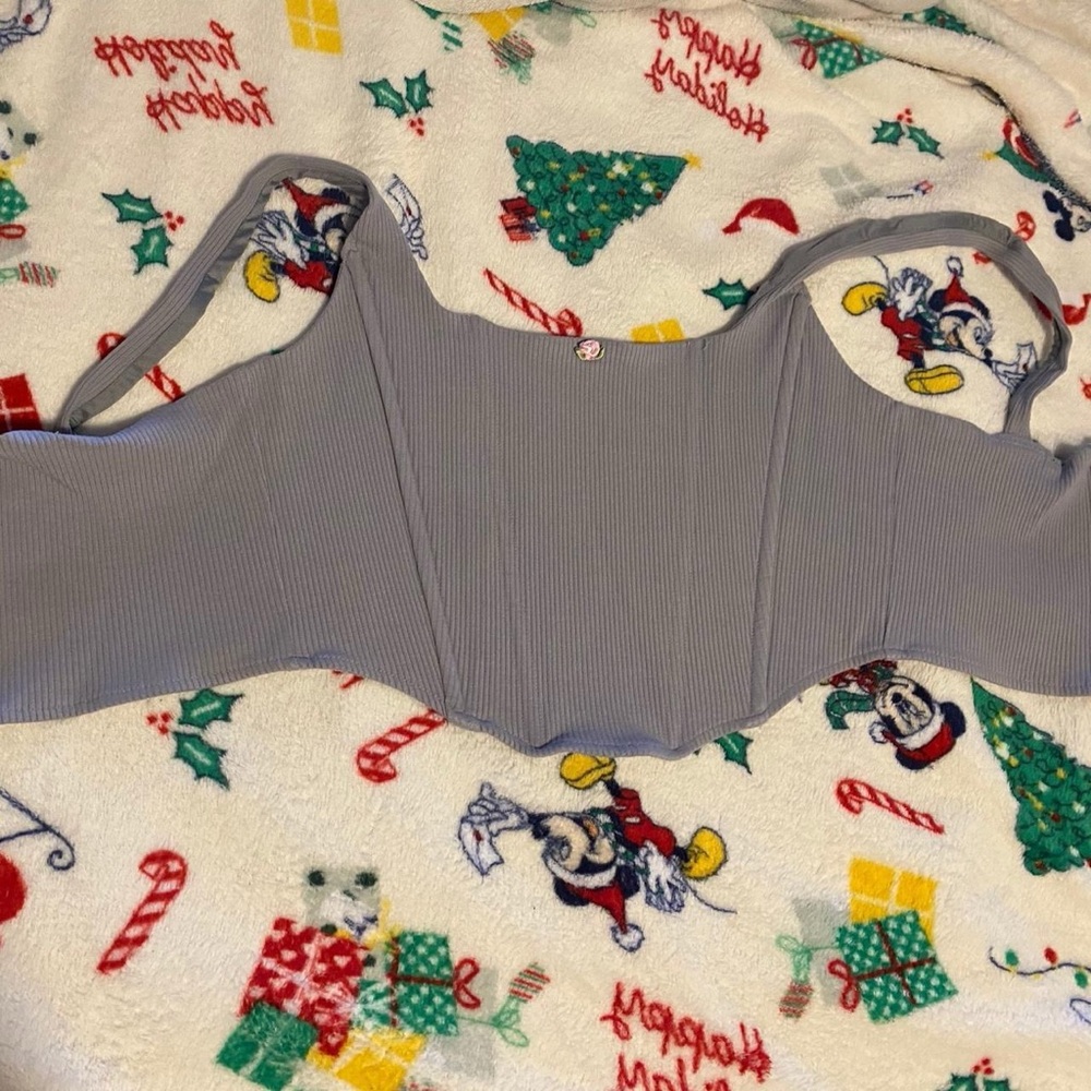Women’s Ribbed Grey Crop Bralette